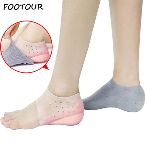 FOOTOUR Silicone Height Increase Insoles Heel Cushion Soles Invisible Socks Heel Pads Men shoes Woman Insoles Shoe Pad